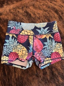 Tough Mode Womens 3” Booty Shorts Pineapples Size xs Workout CrossFit Gym - Picture 1 of 5