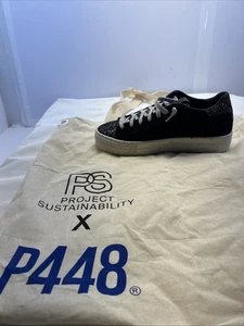 P448 Skaterschuhe Low Top schwarz Wildleder mit Glitzer Damengröße 9,5 EU 40 NEU ohne Karton - Bild 1 von 12