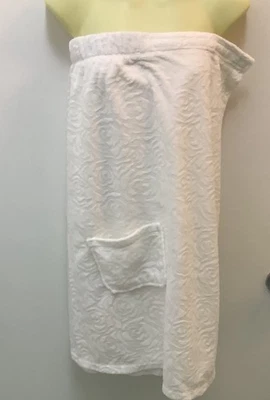 Envoltório de praia Stan Herman tecido terry chenille branco chuveiro spa P/M - Imagem 1 de 4