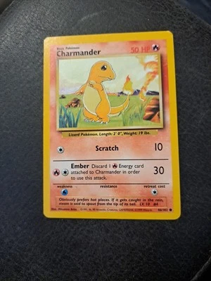 Super Rare Charmander Pokemon Card 1995 46/102 Scratch  - Image 1 of 4