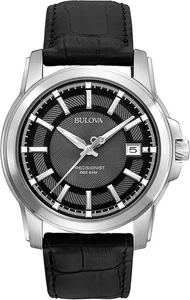 Bulova Calendario Uomo Precisionist 3 Mani in Acciaio Inox con Pelle Nera - Foto 1 di 4