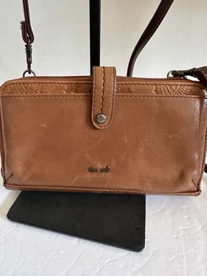 Sak Iris коричневый кожаный большой смартфон бумажник монета сумочки клатч б/у в отличном состоянии - Изображение 1 из 4