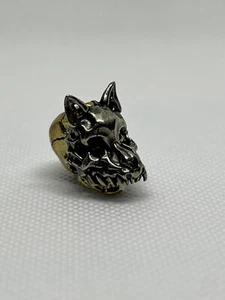 Brass Werewolf Masked Skull Lanyard Bead, EDC Paracord Bead. - Picture 1 of 7