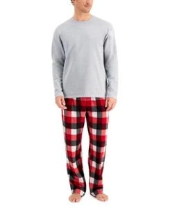 Set pigiama e pantaloni da uomo grigio/check bufalo pile taglia S - Foto 1 di 1