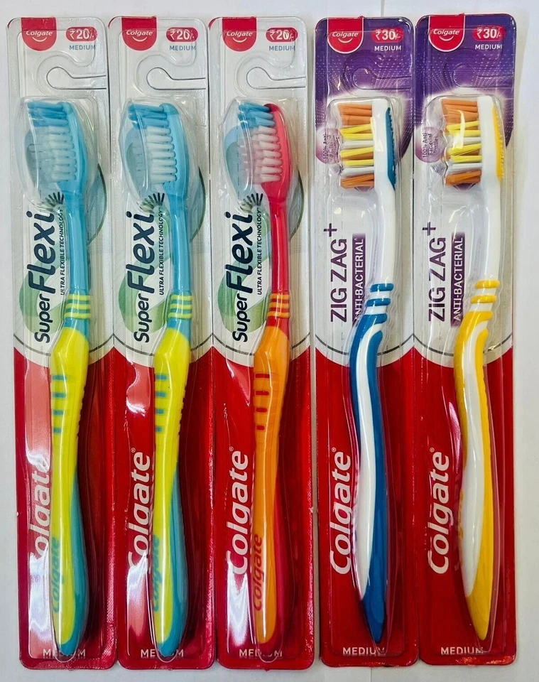 Colgate Zahnbürste Medium Super Flexi & Zick Zag antibakteriell sortiert