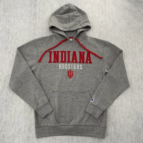 Indiana Hoosiers Sweater Adult Small Gray Champion Sweatshirt Hoodie IU Mens S Cover