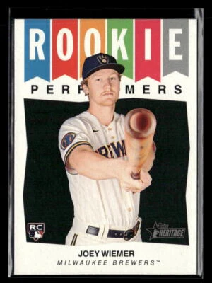 Joey Wiemer RC - 2023 Topps Heritage Rookie Performers #RP-9 Milwaukee Brewers - Image 1 of 2