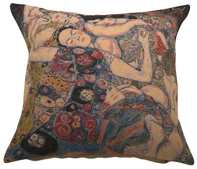 Funda de cojín tapiz europeo The Virgin by Klimt decoración del hogar almohada 18x18 pulgadas Foto 1 de 4