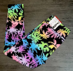 NOBO/NO BOUNDARIES JUNIOR Sz BLACK WITH PALM TREES CROP LEGGINGS NWT Soft! - Picture 1 of 3