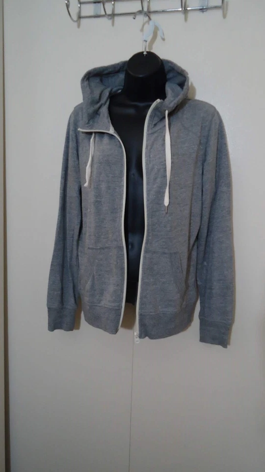 Xersion 女式连帽衫全拉链棉混纺灰色 S 码小号 — 第 1/4 张图片