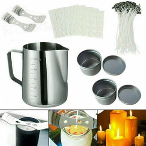 Kerzenherstellung 550ml Schmelztopf mit Kerzendocht Docht Aufkleber Kerze DIY - Bild 1 von 4