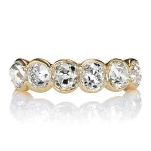 2.00 Ct Certified Old Mine Cut Diamond Ring Round Cut 14K Yellow Gold Lab Grown - Picture 1 of 8