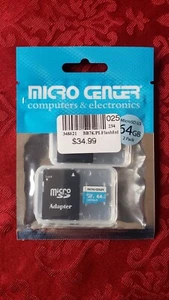Micro Center Micro SD U3 V30 A1 64GB Card - 2 Pack - Brand New - Sealed Package - Picture 1 of 6