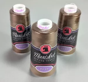 Maxi-Lock Serger Thread # 32065 Brown Polyester 3000 Yards Lot of 3 New - Picture 1 of 3