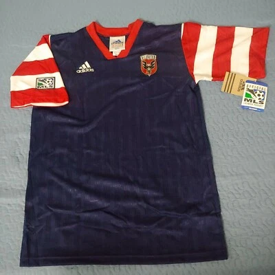 Camiseta de fútbol rara vintage Adidas MLS DC United Cat In The Hat talla S niños Foto 1 de 4