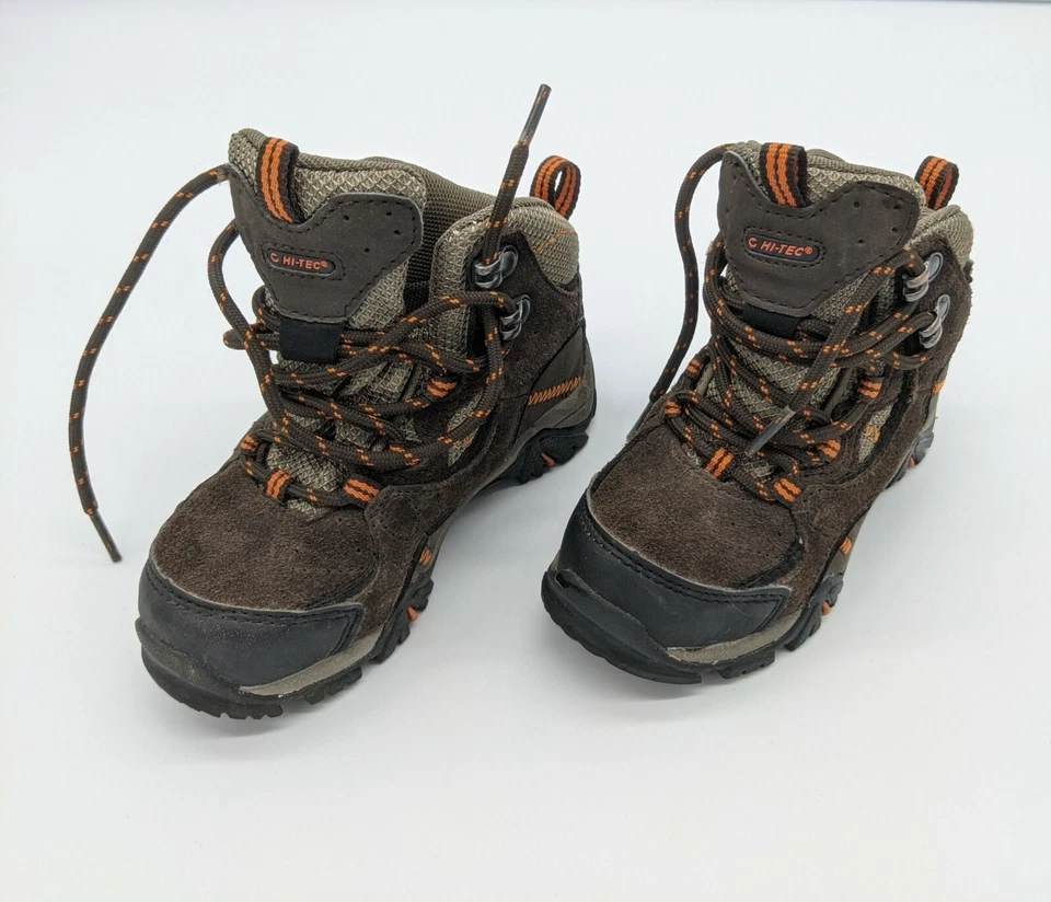 Туристические ботинки Hi-Tec Reno WP Jr коричневые желтовато-коричневые оранжевые размер J10 обувь США водонепроницаемые - Изображение 1 из 4
