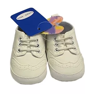 Classic Oxford Infant 0-6 months Size 1 Soft PU Leather Baby Sneakers White - Picture 1 of 6