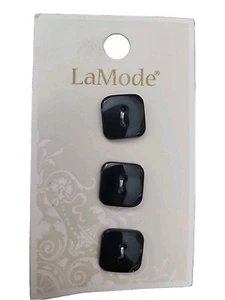LaMode schwarze quadratische Tasten 3 Stück 5/8" 18 mm - Bild 1 von 2