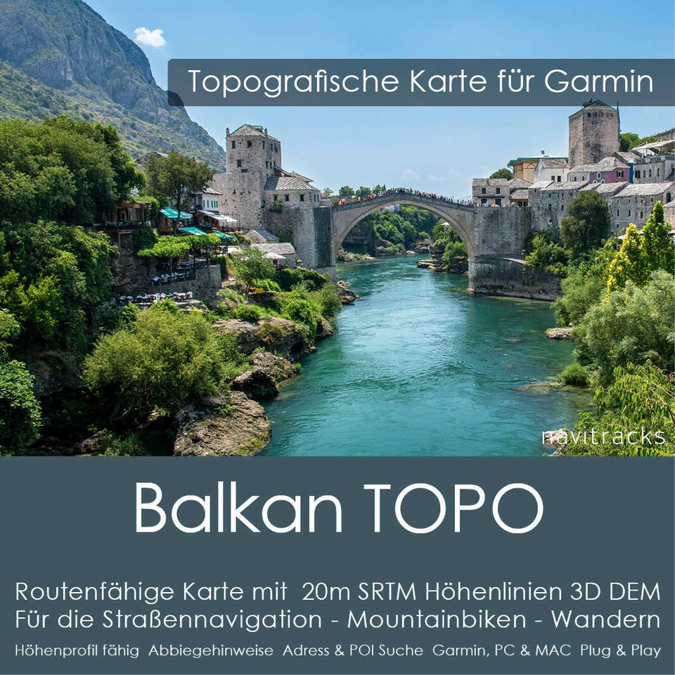 Balkan Topo Garmin Karte 8GB Karte für Navigationsgerät sowie PC & MAC - Bild 1 von 4