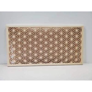 Asanoha Kumiko Panel Made of 100% Japanese Hinoki Cypress (W636 × H327 × D16mm) - Picture 1 of 6