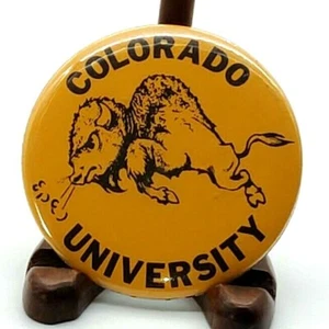 De Colección LRG Colorado Buffaloes Universidad Amarillo Botón Alfiler Fútbol Universitario - Imagen 1 de 3