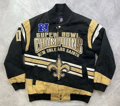 NFL New Orleans Saints Super Bowl Champions Jacket Quilted Lined Size Medium - Image 1 of 4