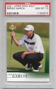 Sergio Garcia Tiger Woods Rival 2001 Upper Deck Golf #3 Rookie Card rC PSA 10 - Imagen 1 de 1
