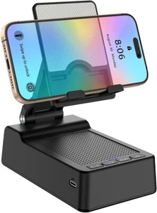 Haut-parleur Bluetooth sans fil avec support de téléphone portable, haut-parleur Bluetooth pour bureau, SD - Photo 1 sur 1