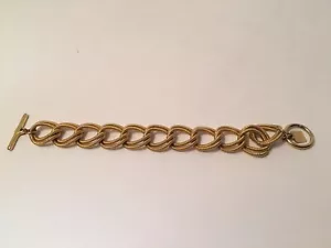 ANNE KLEIN Gold Tone Chain Link Toggle Bracelet 8" Auction Finds 702 - Picture 1 of 5