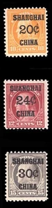 MOMEN: SELLOS DE EE. UU. #K10, K11a, K12 SHANGHAI CHINA COMO NUEVOS OG H LOTE #78636 - Imagen 1 de 2