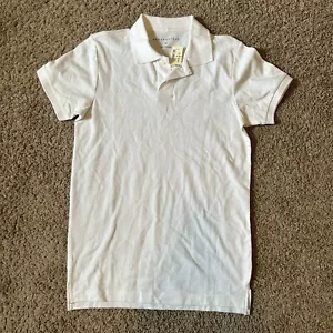 Aeropostale Men's Size Medium White Cotton Pique Short Sleeve Polo Shirt NWT* - Picture 1 of 8