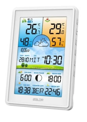 BALDR Wetterstation funk mit Außensensor Multifunktionale Funkwetterstation - Bild 1 von 4