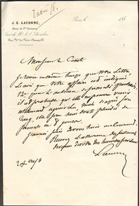 PARIS RUE NEUVE DES PETITS CHAMPS COURRIER LETTRE LACOMME AVOUE 1856 ? - Picture 1 of 1