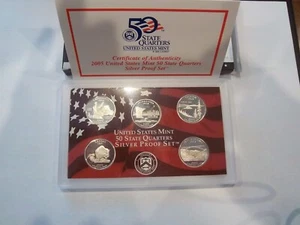 2005, 2006, US Silver Proof Quarter Sets ( 2 Sets, 10 Coins Total ) - Picture 1 of 6