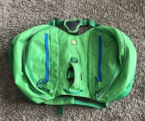 Ruffwear Approach Dog Backpack Medium Lime Green Camping Hike Saddle Bags EUC - Picture 1 of 10