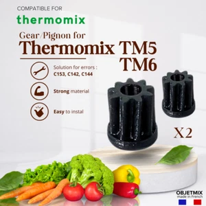 Lot 2 Pignons Engrenages pour Thermomix TM5 TM6 Qualité Premium Fabrication Fr - Picture 1 of 4