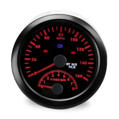  Velocímetro GPS 85 MM 0-160 MPH + 8000 RPM tacómetro para todo vehículo envío negro Foto 1 de 4