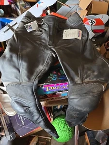 NOS Rhyno Size 32 Leather Black Motorcycle Pants Mens - Picture 1 of 14