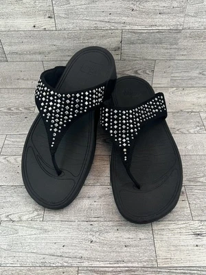 FitFlop Shoes Womens Size 8 Crystal Embellished Thong Sandals 507-001 - Image 1 of 4