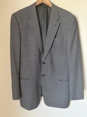 Blazer de lana Armani Collezioni a cuadros Italia 2 botones solapa clásica muesca 44L Foto 1 de 4