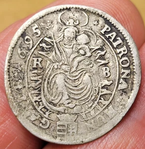 LEOPOLDO I HUNGRÍA 1695 ~ 3 Cruceros ~ María Sosteniendo al Niño Jesús - Imagen 1 de 2