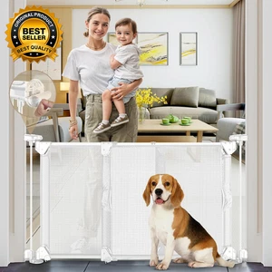 28" Tall No Drill Baby Gate for Stairs, Dual-Opening Expandable Gate Mesh Dog Ga - Picture 1 of 2