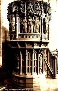 Postcard UK Peterboro Cathedral New Pulpit Cambridgeshire 1904 Photochrom Co MNT - Picture 1 of 2