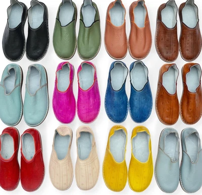 HANDMADE HERREN DAMEN MAROKKANISCHE LEDER BABOUCHE HAUSSCHUHE SCHUHE PANTOLETTEN *HANDARBEIT*