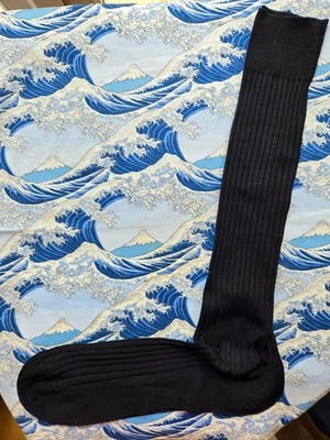 Pantherella Mens English Long Ribbed Cotton Dress Socks Black UK 10-12 NoTag £22 - Image 1 of 3