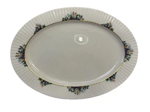 Lenox Rutledge Fine Bone China 16” x 11 1/2” Plato Ovalado Floral con Borde Dorado - Imagen 1 de 3