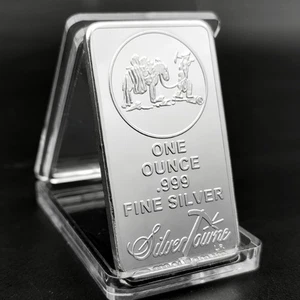 Lote de 2 barras de plata Towne Mint Prospector 1 oz lingotes coleccionista barra de arte recuerdo - Imagen 1 de 6