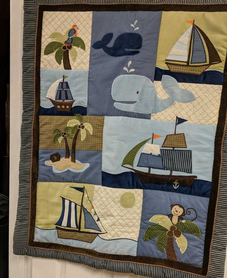 Berço de veleiro azul Nojo conjunto com 4 peças - Imagem 1 de 4