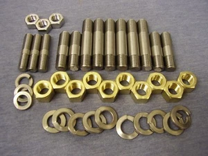 Triumph TR5/6 GT6 Vitesse S/S Exhaust/Inlet Manifold STUDS, Washers & BRASS Nuts - Picture 1 of 5