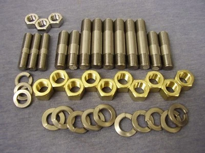 Triumph TR5/6 GT6 Vitesse S/S Exhaust/Inlet Manifold STUDS, Washers & BRASS Nuts - Image 1 of 4